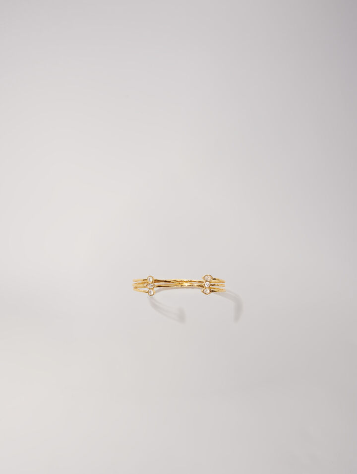 Gold-plated recycled brass bracelet