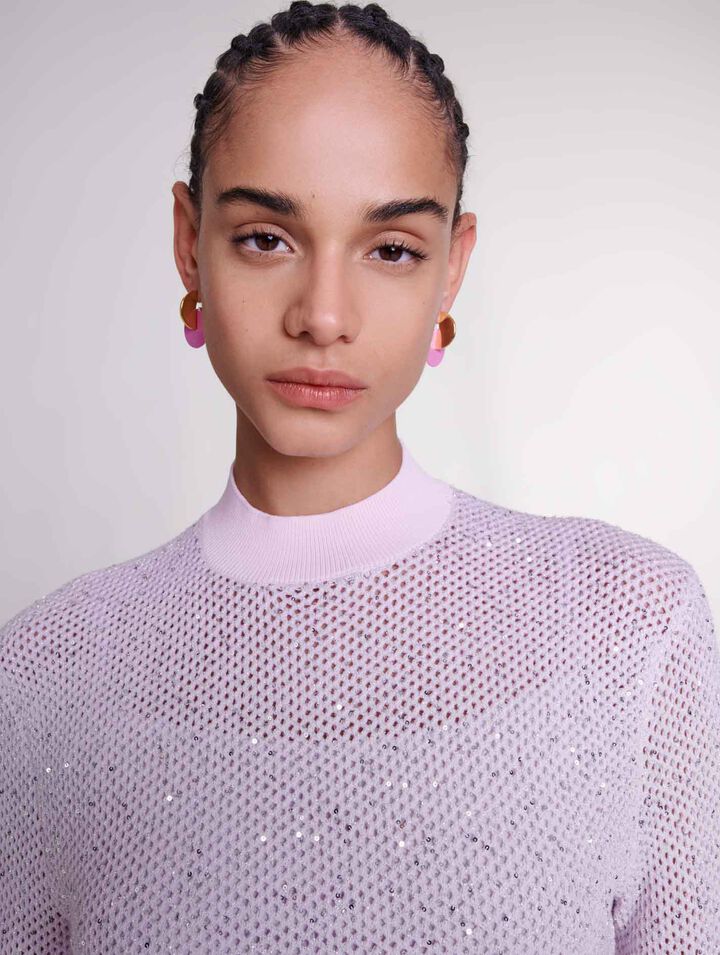 Semi-sheer knit dress