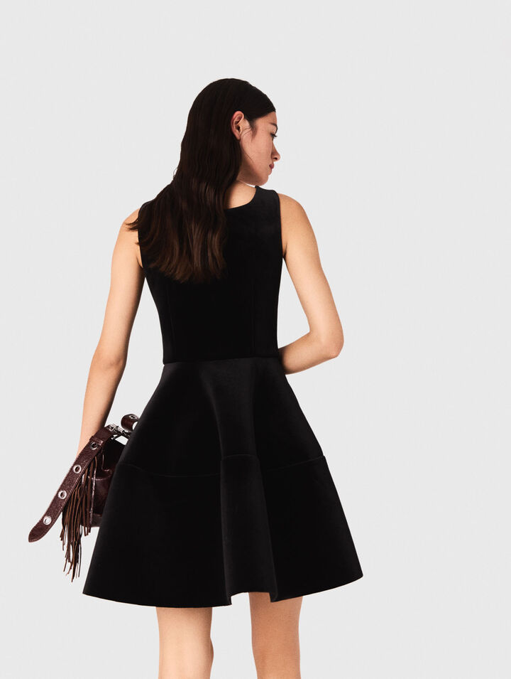 Short velvet skater dress