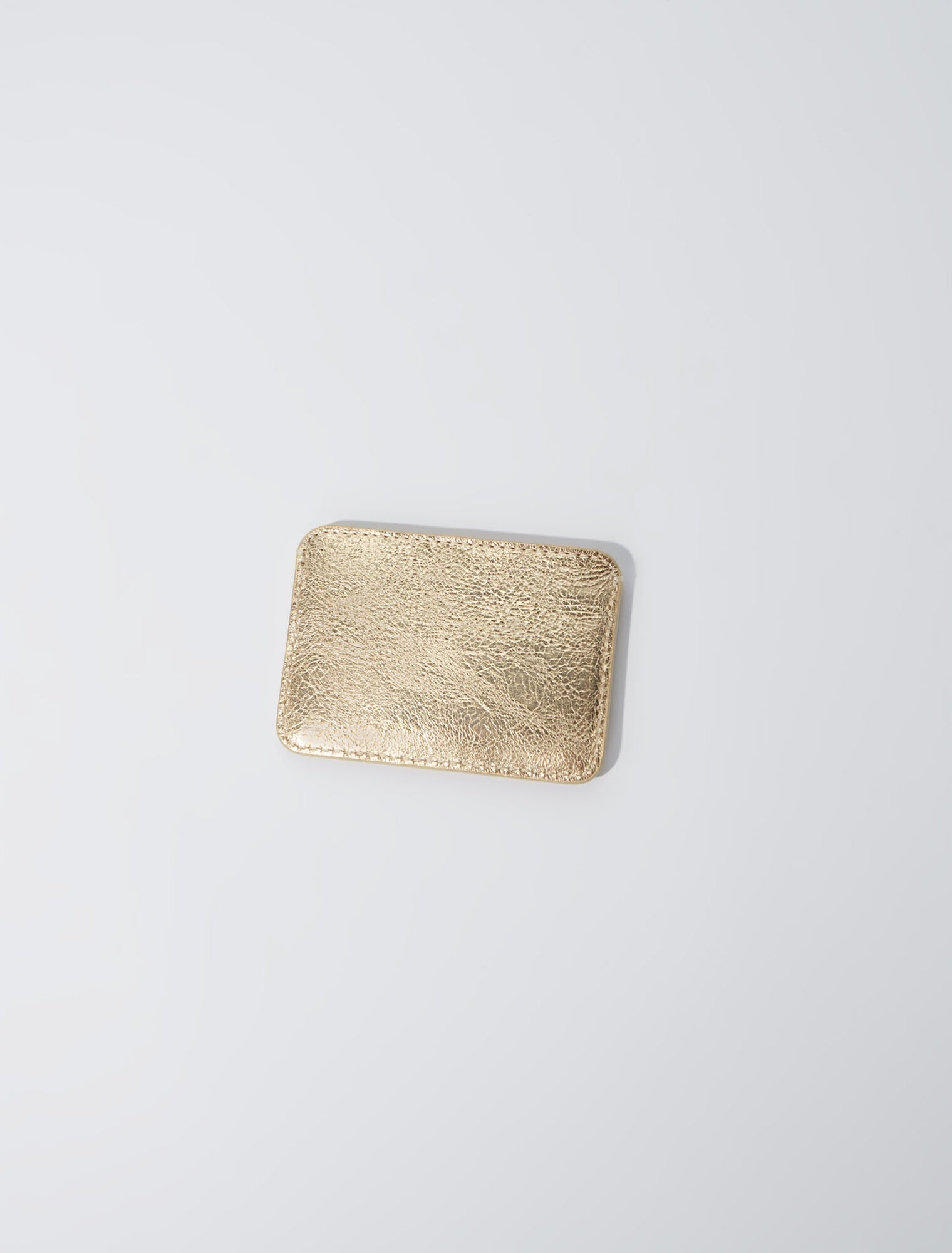 Crackled leather card holder