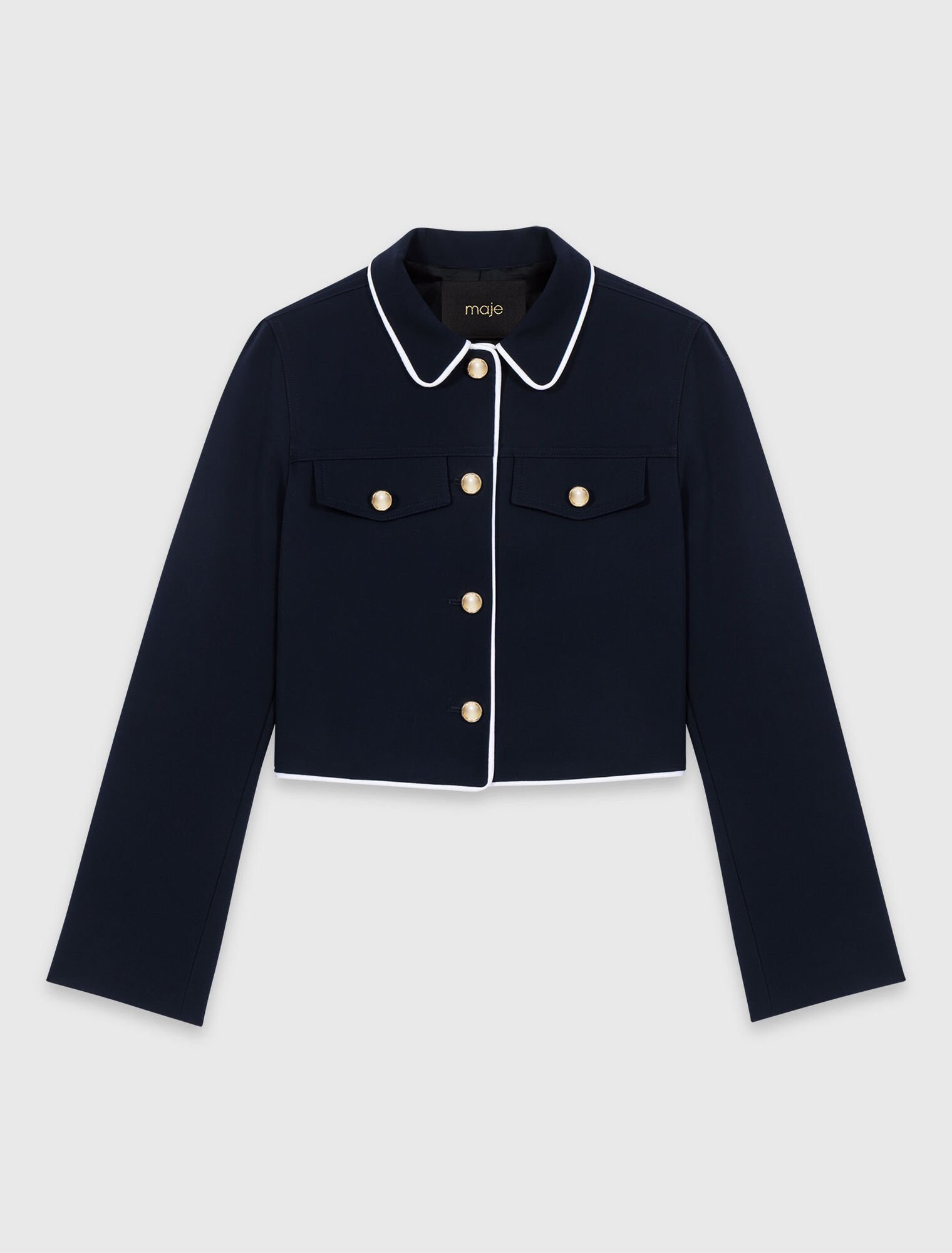Short jacket with contrast trim