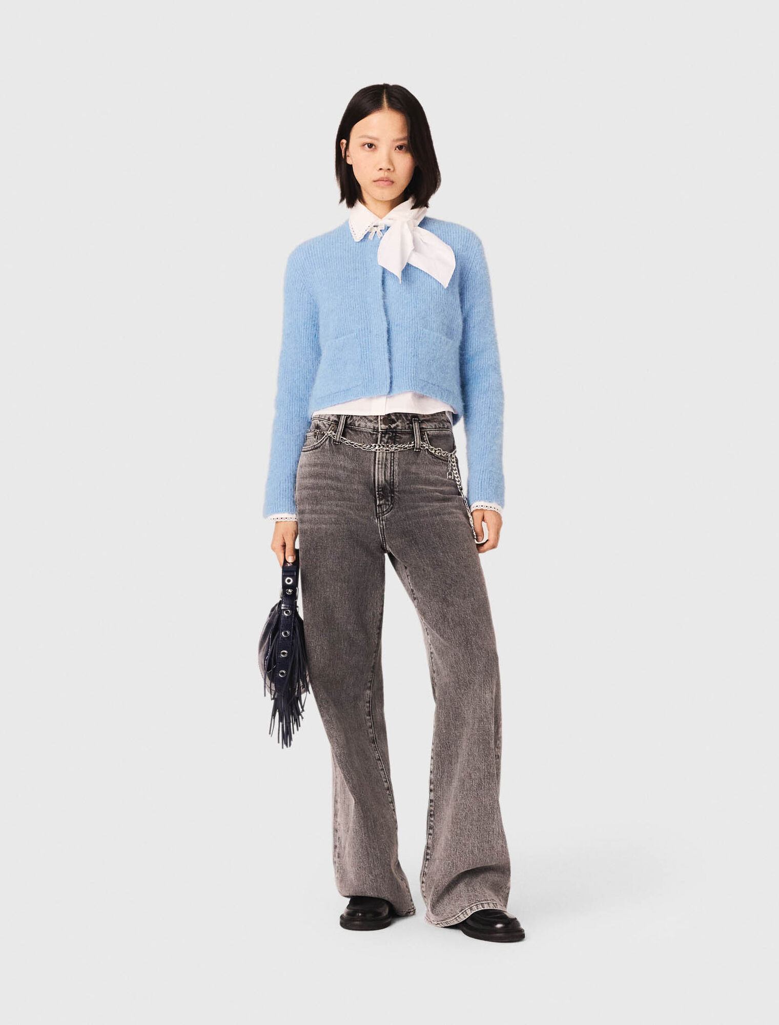 Jewelled bow cardigan