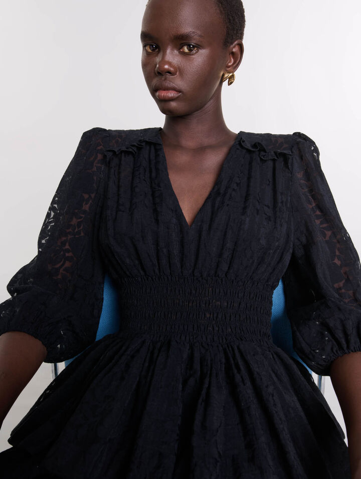 Layered-effect patterned dress