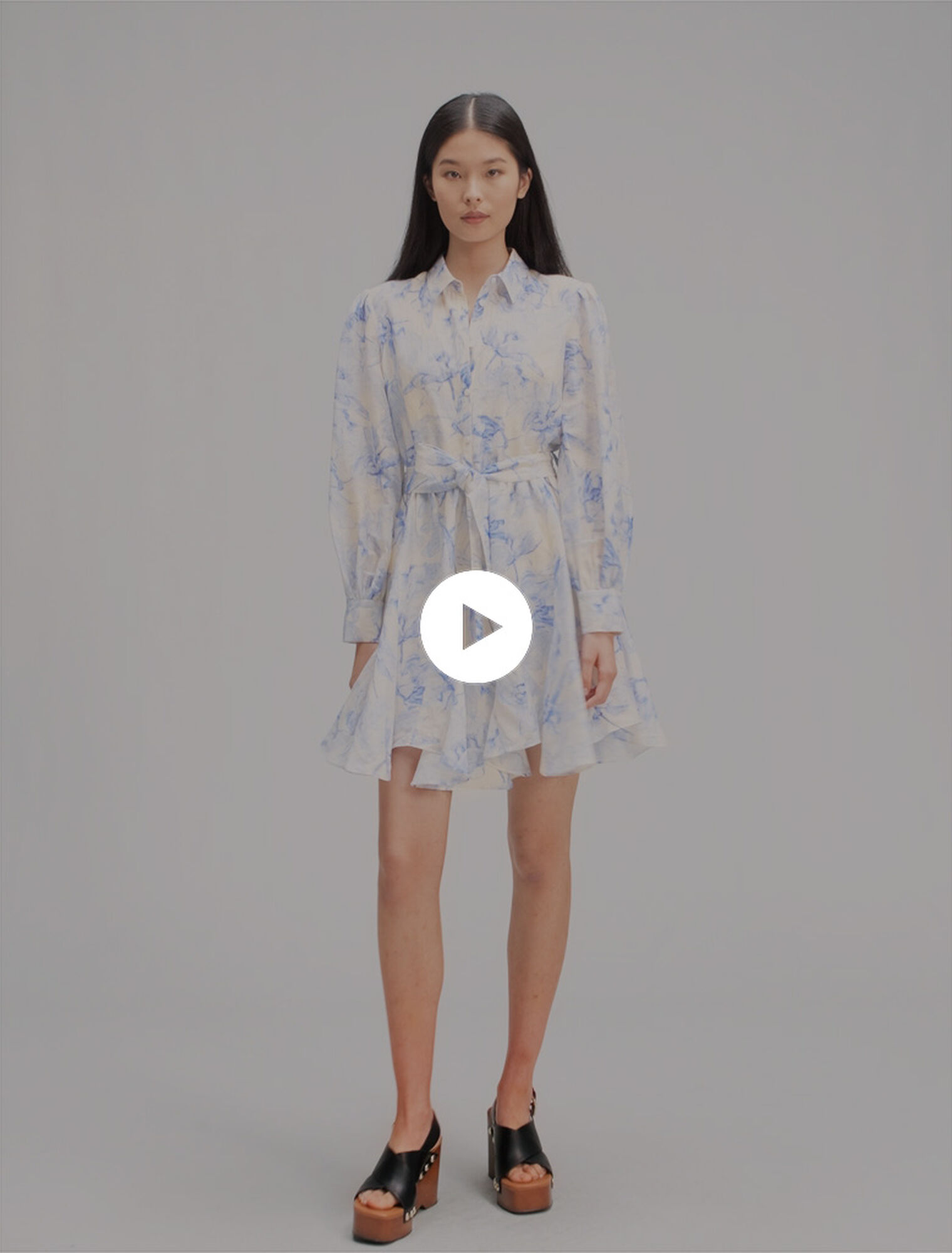 Patterned shirt dress