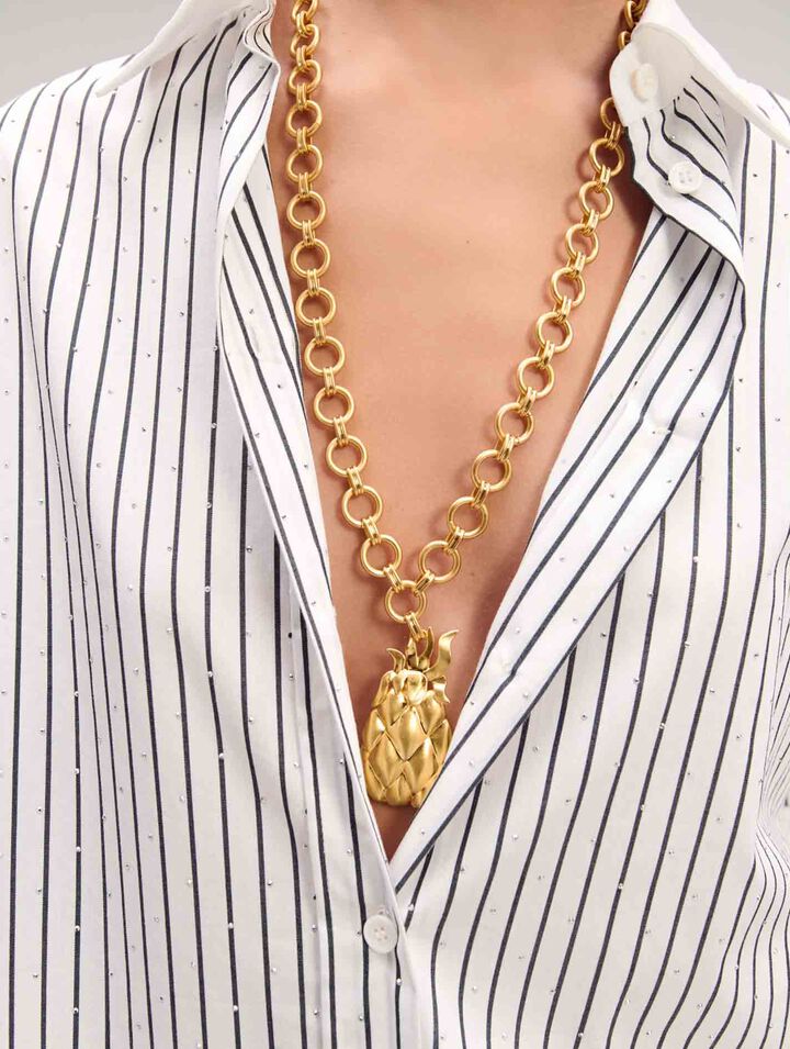 Rhinestone striped shirt