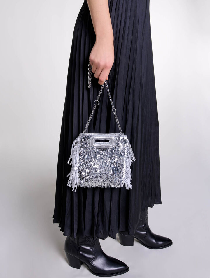 M mini bag with silver sequins
