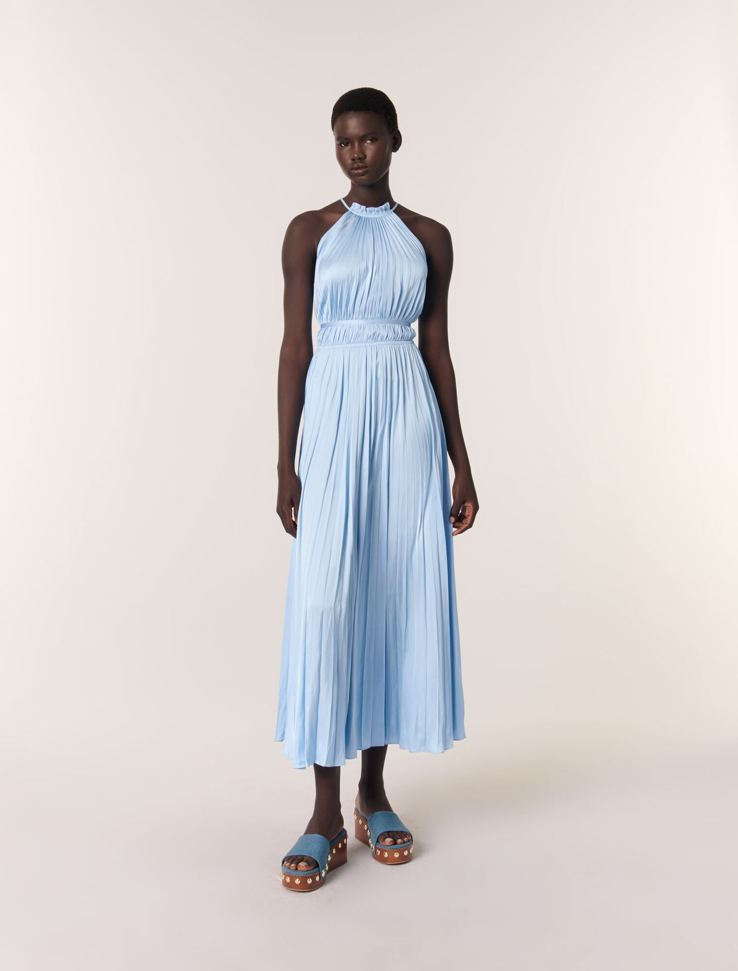 Pleated maxi dress