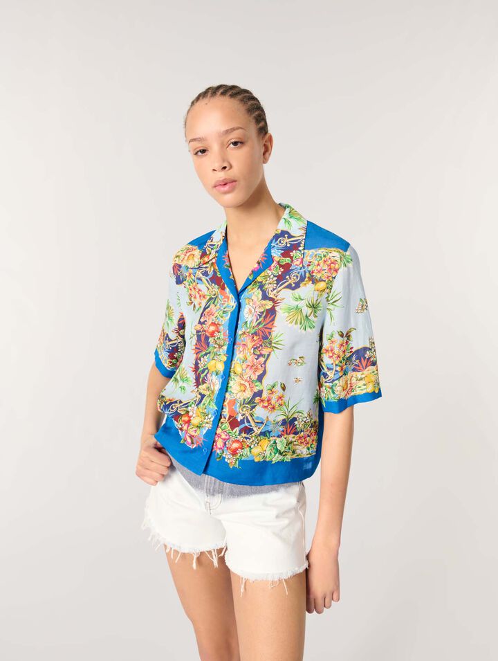 Patterned cropped shirt