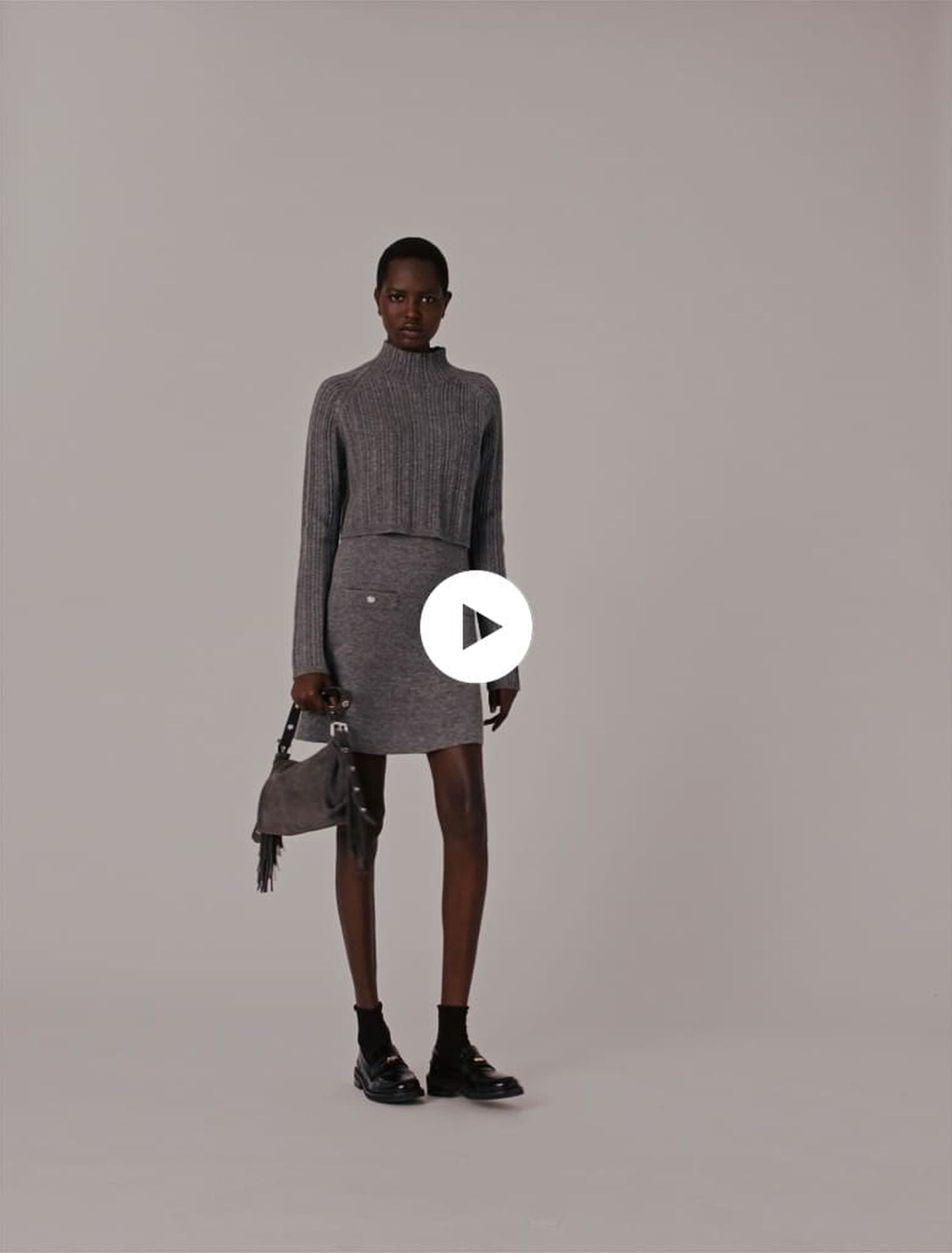 Knit dress with removable jumper