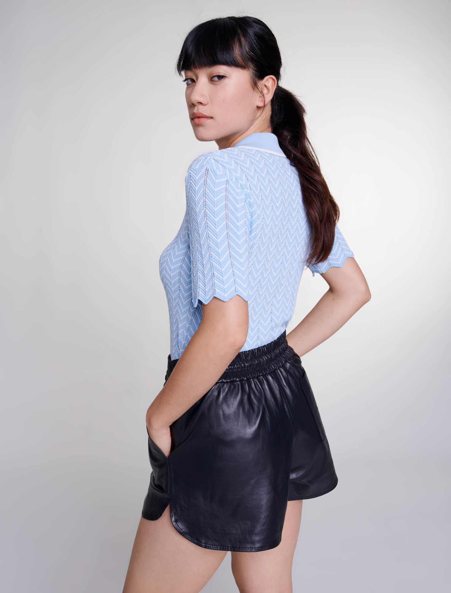 Leather shorts