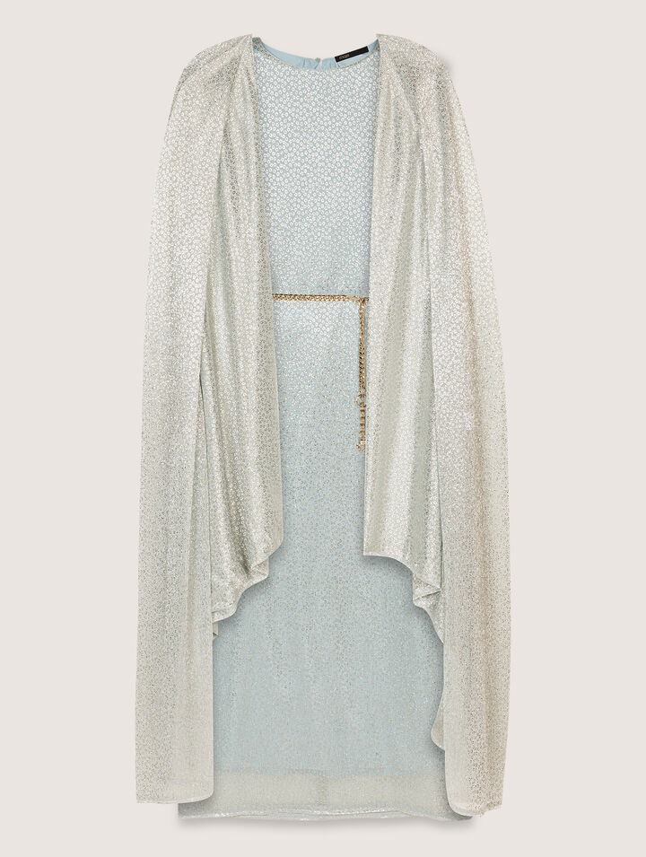 Lurex cape maxi dress