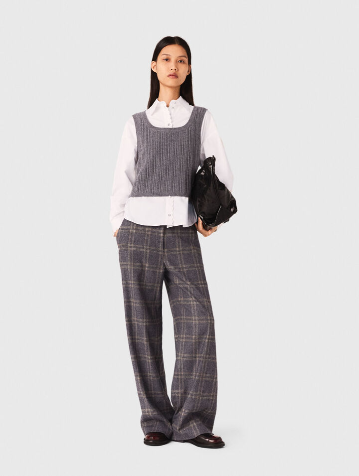 Knit top with removable shirt