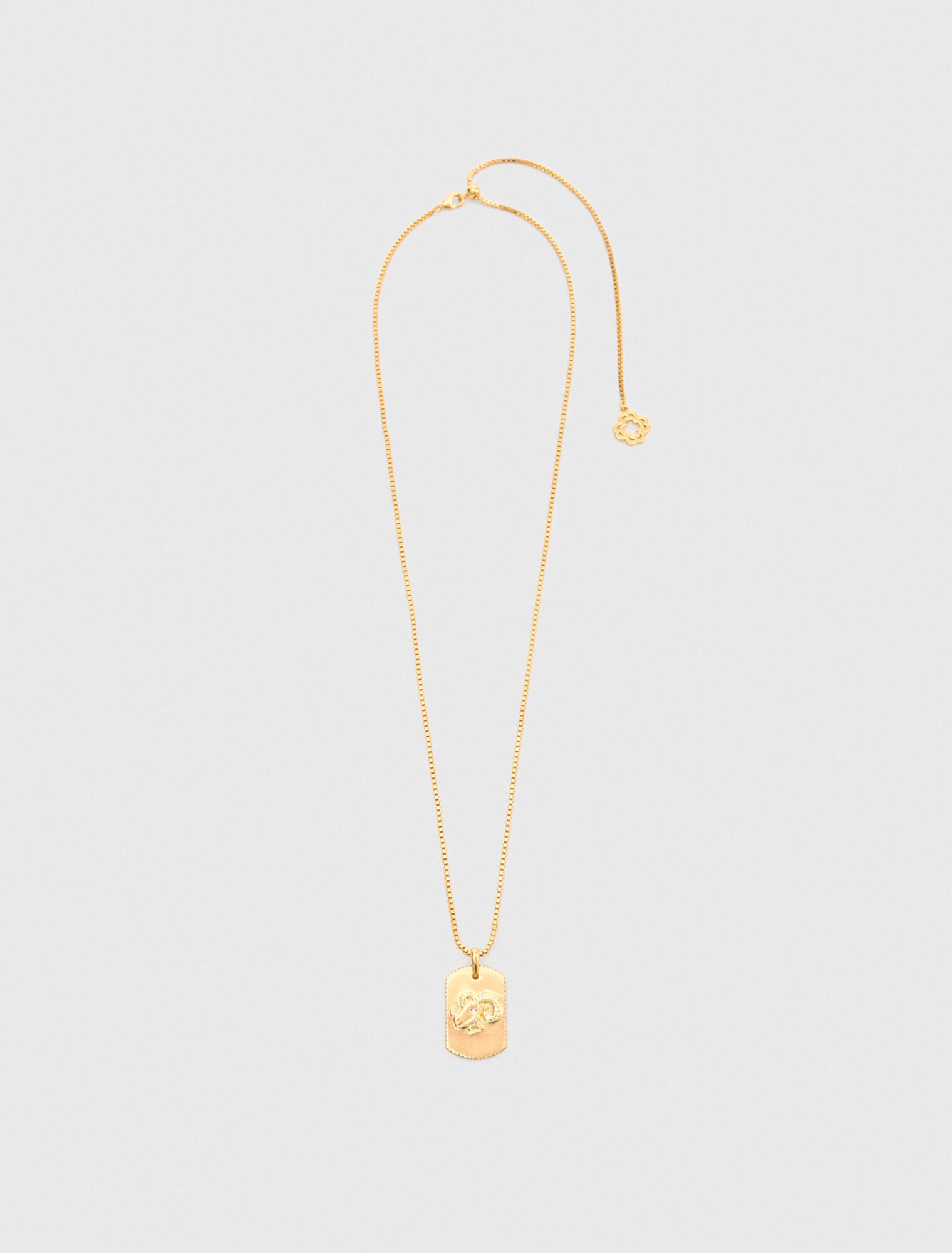 Zodiac sign plaque necklace