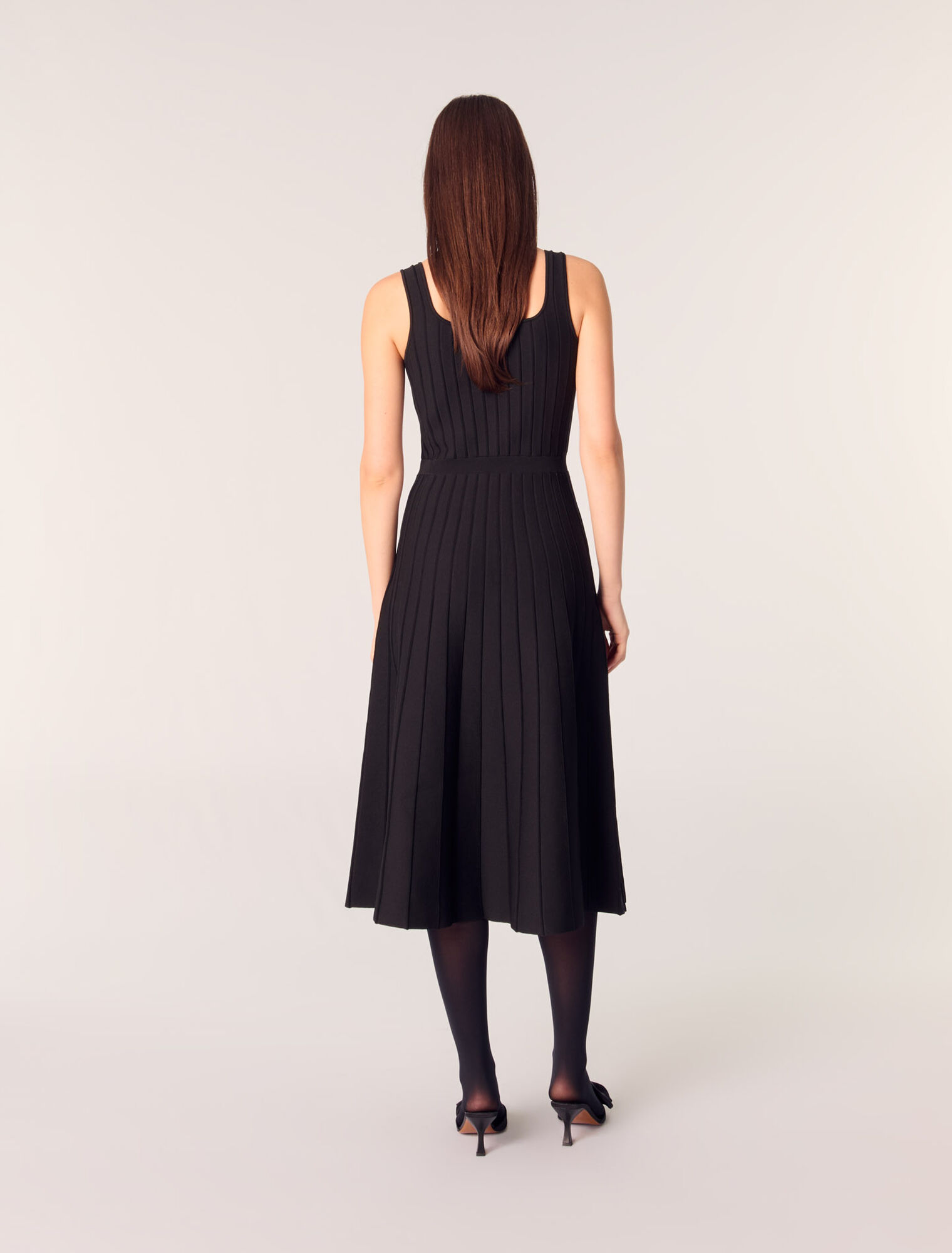 Pleated knit midi dress