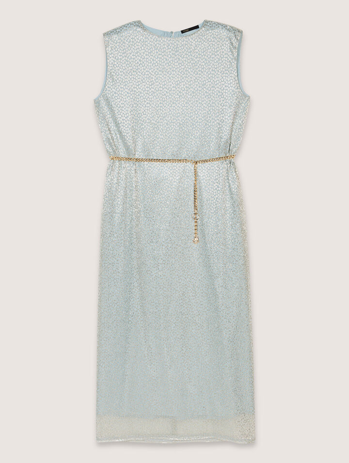 Lurex cape maxi dress