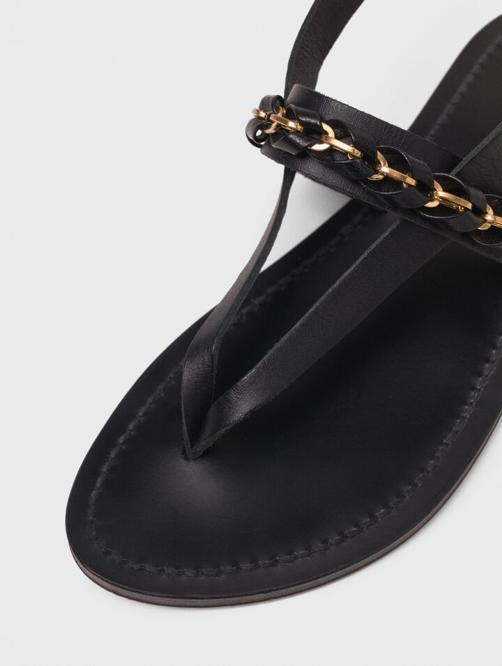 K.Jacques flat leather sandals