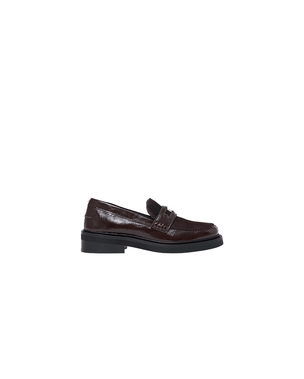 Mixed leather and suede loafers