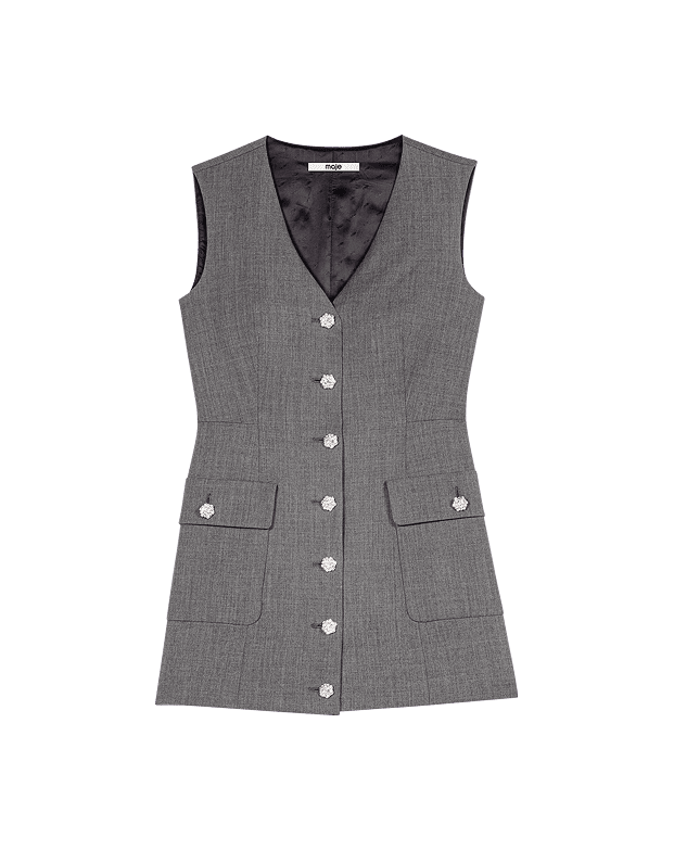 Jewel button tailored jumpsuit